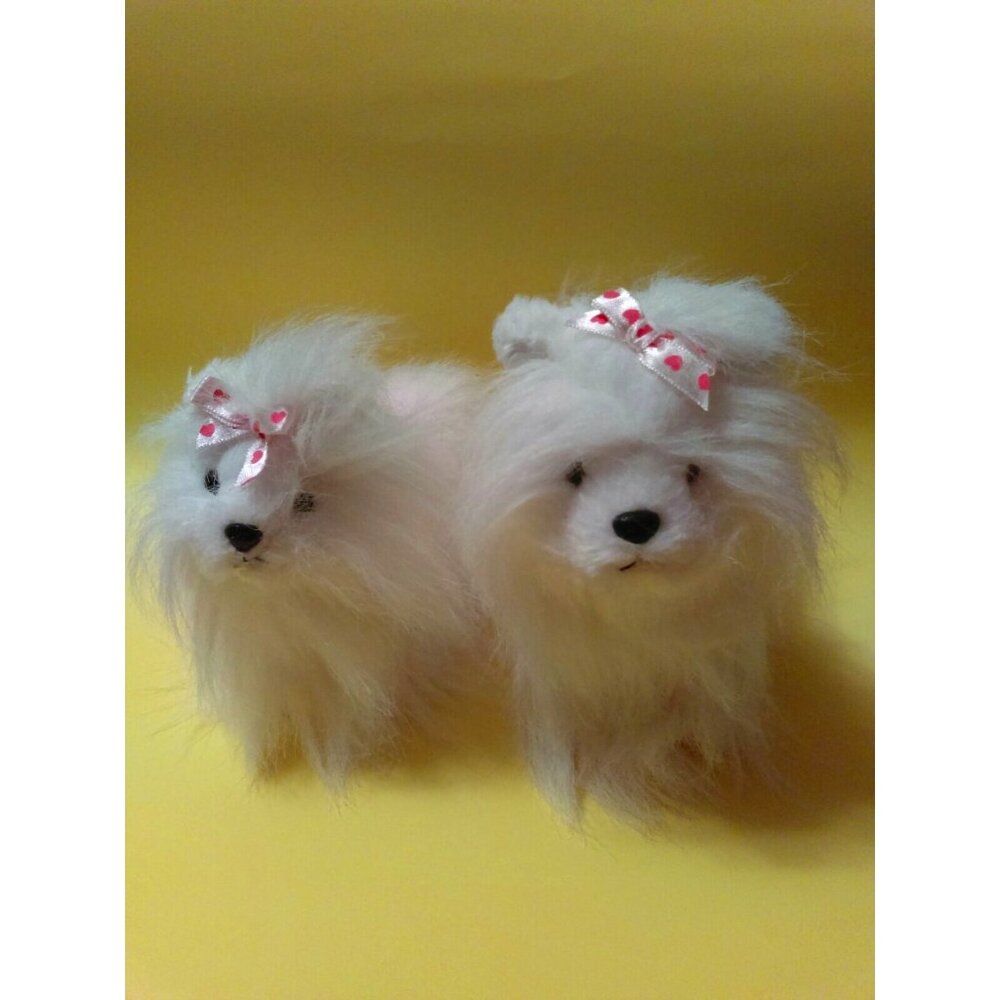 Bundle Lot of 2 Ganz Webkinz Plush Shih-tzu White Dog Stuffed Animal 9, 7"